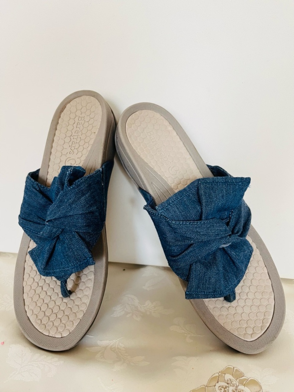 Women’s Denim Knot Thong Sandals - Blue